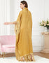 TASSEL Decorated Yellow Party Evening Abaya